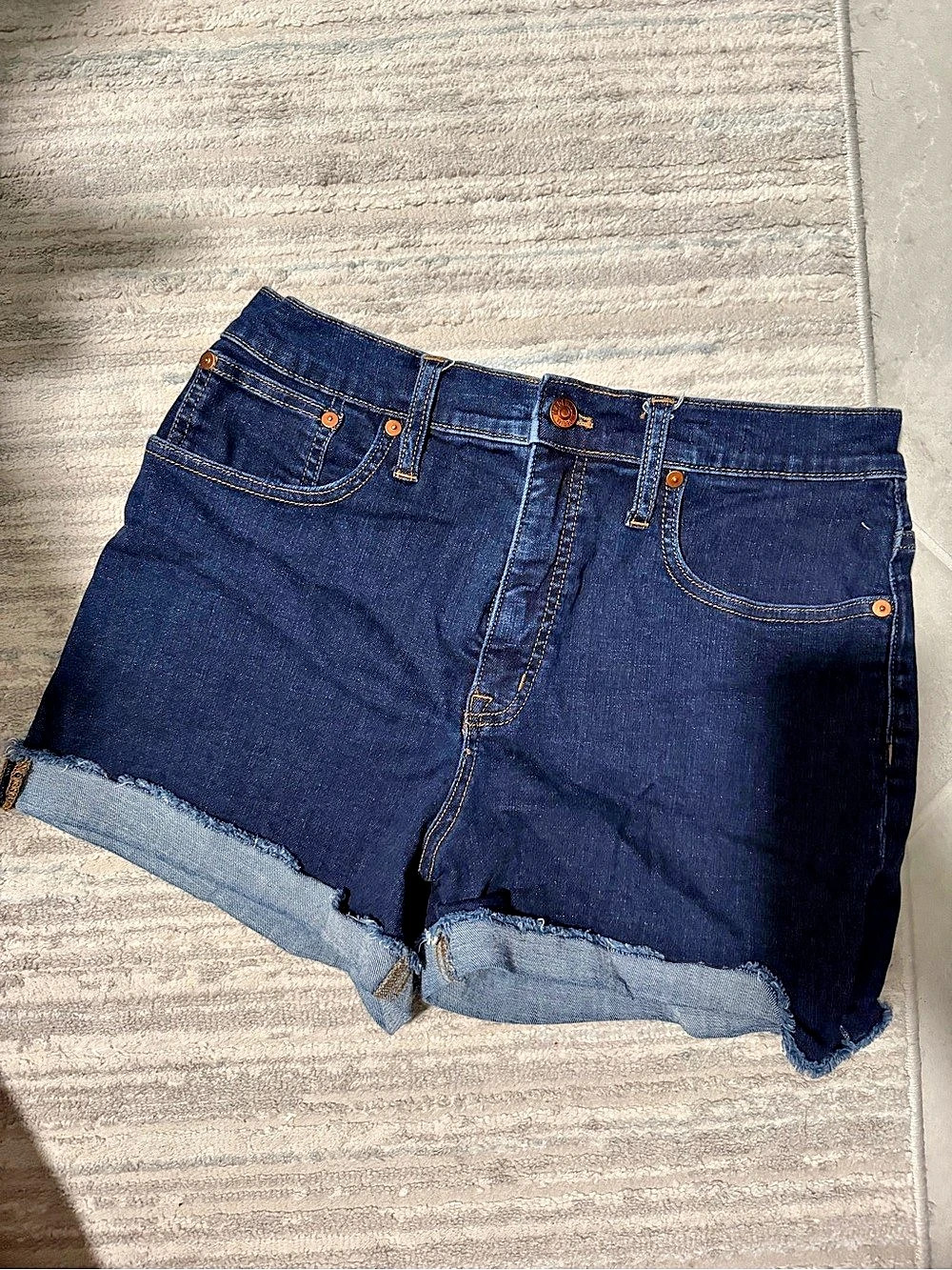 Madewell High-Rise Denim Shorts in Blue Waist 29